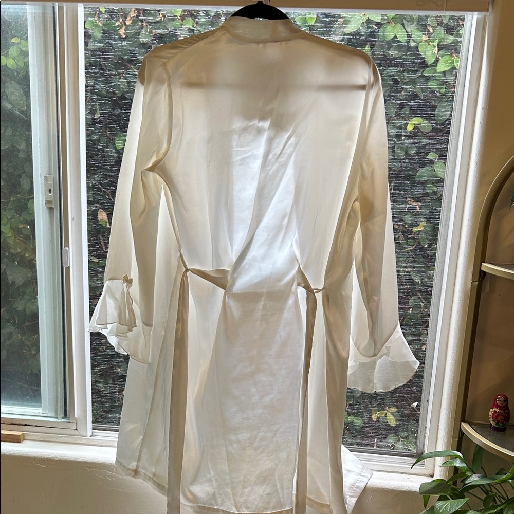 Sheer Ivory Embroidered Robe - Women's Intimates & Sleepwear - Picture 5 of 5